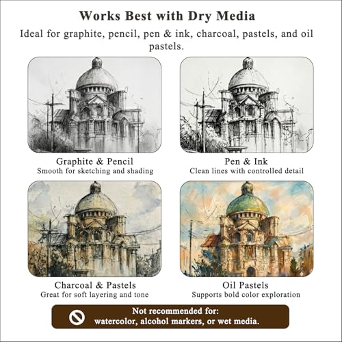 9 x 12 inches Sketch Book, Top Spiral Bound Sketch Pad, 4 Pack 100 Sheets Each (68lb/100gsm), Acid Free Art Sketchbook Artistic Drawing Painting Writing Paper for Kids Adults Beginners Artists - color: Brown, size: 9" x 12" (Pack of 4)