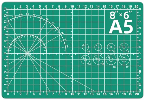 DIYSELF 8in×6in Cutting Mat, A5 Cutting Mat for Sewing, Fabric Craft Mat - color: Green, size: 8"L x 6"W