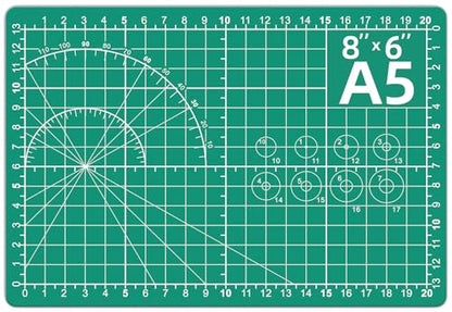 DIYSELF 8in×6in Cutting Mat, A5 Cutting Mat for Sewing, Fabric Craft Mat - color: Green, size: 8"L x 6"W