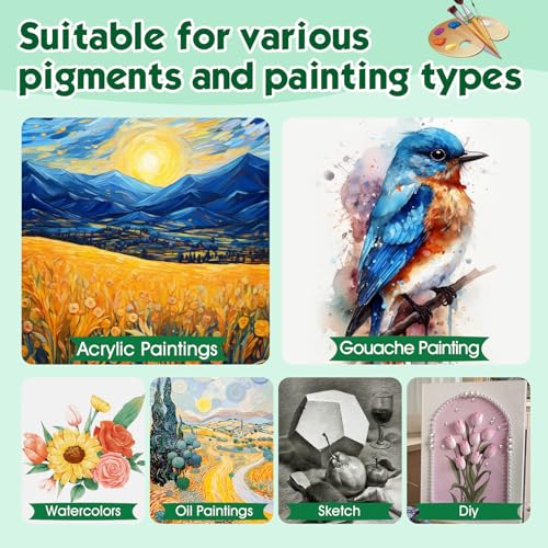 ESRICH Stretched Canvas for Painting, 60 Pack Multi Size11x14, 8x10, 5x7, 4x6, 4x4, Blank Primed Canvases for Oil & Acrylic Painting, Painting Canvas Supplies for Beginners, Artists(12 of Each). - size: 60PCS-5sizes（12 of Each）