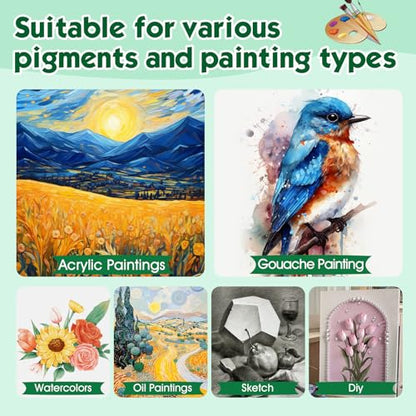 ESRICH Stretched Canvas for Painting, 60 Pack Multi Size11x14, 8x10, 5x7, 4x6, 4x4, Blank Primed Canvases for Oil & Acrylic Painting, Painting Canvas Supplies for Beginners, Artists(12 of Each). - size: 60PCS-5sizes（12 of Each）