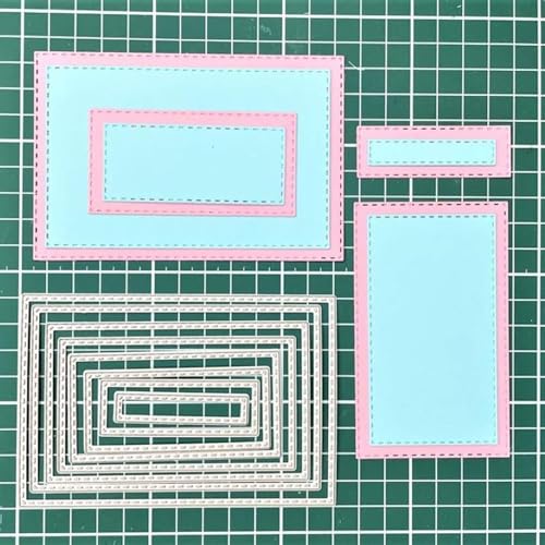 Cutting Dies Stencil Triangle Square Rectangle Round Ellipse Metal Mould for DIY Scrapbook Album Paper Card - style: Basic dies set