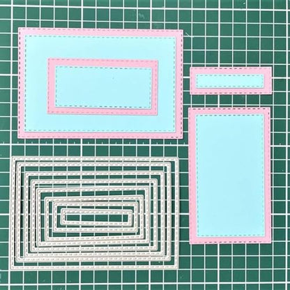 Cutting Dies Stencil Triangle Square Rectangle Round Ellipse Metal Mould for DIY Scrapbook Album Paper Card - style: Basic dies set