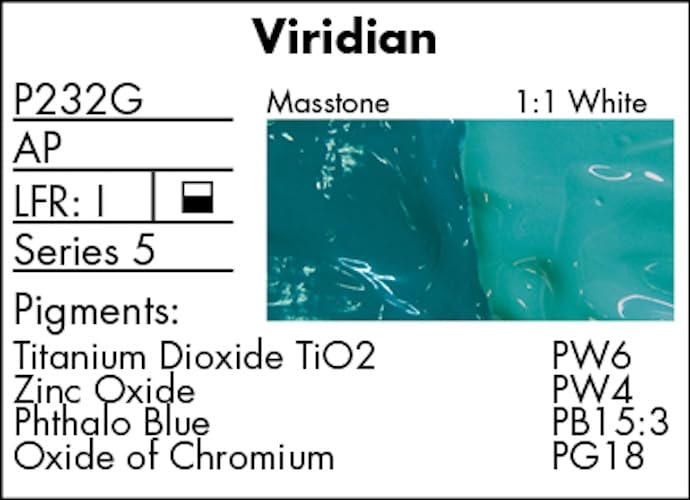 Grumbacher Pre-Tested Oil Paint, 37ml/1.25 Ounce, Viridian (P232G) - color: Viridian