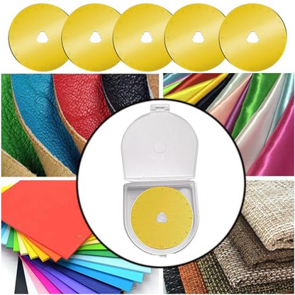 45mm Rotary Cutter Blades 5-Pack Titanium Replacement Blades Fits Fiskars, OLFA,Martelli,Dremel,Truecut,DAFA for Quilting Scrapbooking Sewing Arts & Crafts Sharp and Durable Cutter Blade - color: Titanium Plating (45mm 5pcs)
