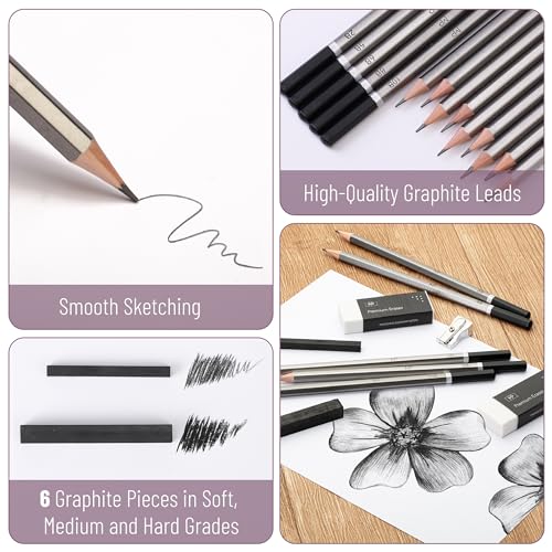 Mr. Pen- Drawing Sketching Pencil Set, 25 pcs, Graphite Pencils (10B-6H) - size: 25 pcs