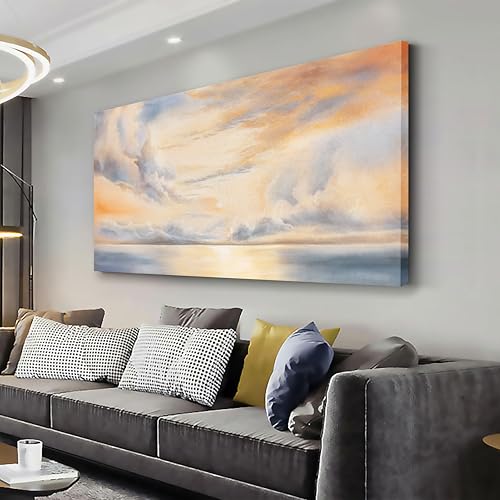 Glvzygy Abstract Wall Art Nature Scenery Wall Decor Sky Clouds Sunset Wall Art Prints Canvas Painting Wall Decor Artwork for Home Room Bathroom Living and Office Home Decor Wall 24"x48" - color: Pink, size: 48"L x 24"W
