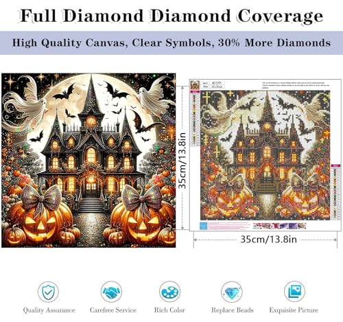 HHMATITS Halloween Diamond Art Kits for Adults 14X14IN - color: Halloween