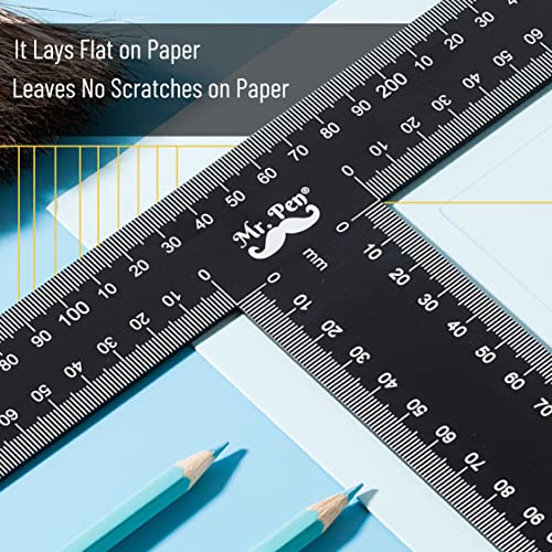 Mr. Pen - T Square, T Ruler, 12 inch Metal Ruler, T Square Ruler | Drafting Tools, Architect Ruler, Set Square, Drafting Ruler, Tsquare, Truler, Architectural Triangle, Tee Ruler, L Square - size: 12 inch