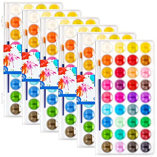 Nuanchu Gifts Bulk Watercolor Paint Washable Watercolor Paint Kits Palette and Brushes Portable Water Color Supplies for Adults, Beginners Artists Graduation Gift(6 Pack,36 Colors) - style: 36 Colors