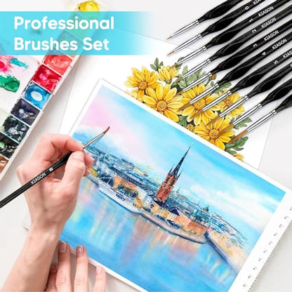 10Pcs Miniature Detail Paint Brushes Triangular Wood Handle Set - color: Black, size: 10
