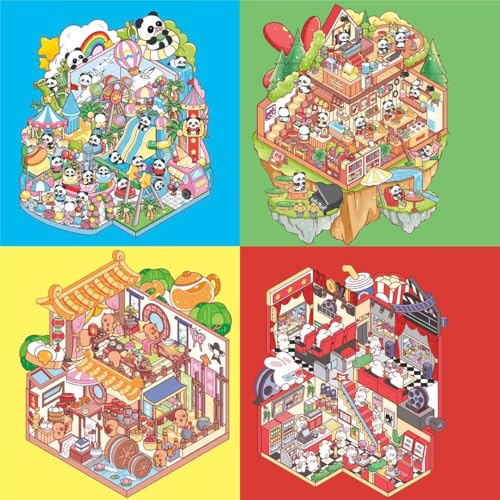 SSNLNBF DIY 3D House Sticker Book Reusable Craft Kit - style: sty-05