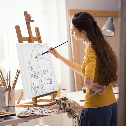 Zhanmai 2 Pack Sip and Paint Kit for Couples Date Night | 8 x 10 Inch, Pre Drawn Canvas King Queen, Paint Party Supplies, Romantic Adult Activity, Includes Easels Aprons Brushes Set - size: 8 x 10 Inch, style: Couple