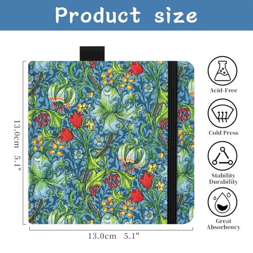 5x5" Watercolor Sketchbook,Mixed Media Pad,Travel Portable Drawing Journal - color: 300gsm-Morris