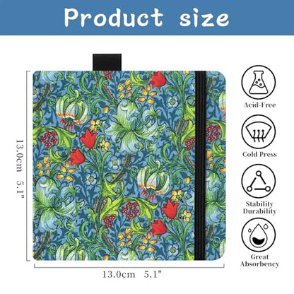 5x5" Watercolor Sketchbook,Mixed Media Pad,Travel Portable Drawing Journal - color: 300gsm-Morris