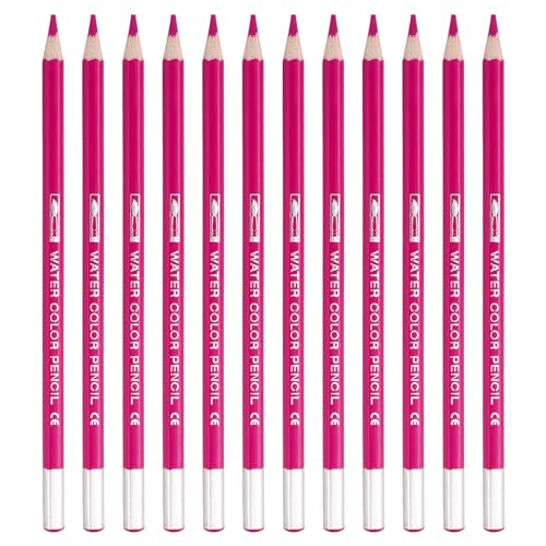 PATIKIL Watercolor Pencil, 12Pcs Water Soluble Pencils for Blending, Coloring, Sketch Drawing, Painting, Pink - color: Pink