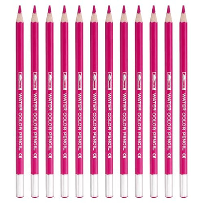 PATIKIL Watercolor Pencil, 12Pcs Water Soluble Pencils for Blending, Coloring, Sketch Drawing, Painting, Pink - color: Pink