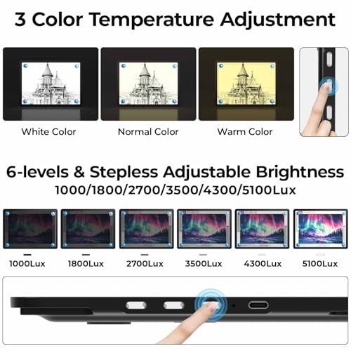 Heanolier Rechargeable A3 Light Board with Stand & Bag for Diamond Painting,5100 Lux Magnetic Light Pad with Side Buttons,Wireless Light Box for Tracing,LED Light Table for Sketching,Drawing,Artcraft - size: A3 with Stand & Padded Case