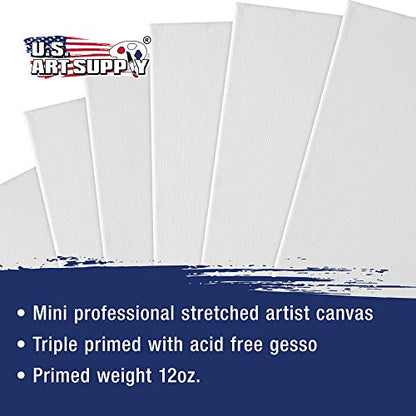 U.S. Art Supply 2x2 Mini Canvases for Painting, 72 Pack Bulk Small | Stretched Artist Canvas Professional Primed - Ideal for Arts & Crafts - size: 2" x 2" - Pack of 72