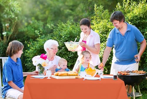 Utopia Kitchen Plastic Table Cloth Disposable [Orange, 12 Pack] | Rectangle Tablecloth Waterproof Stain Resistant Party Table Cover - color: Orange, size: 54X108 Inch - 12PC