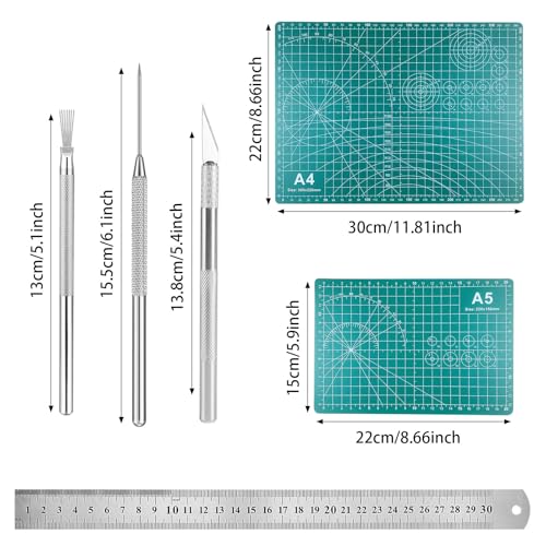 Yayatty Polymer Clay Tools, Acrylic Clay Roller, Acrylic Sheet, Rotary Cutting Mat, Round Polymer Clay Cutters with Clay Slicer Blade for Pottery and Sculpture (32 PCS) - color: 32 PCS