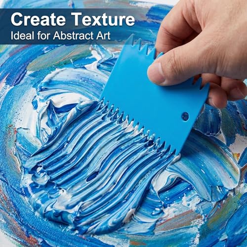 7Pcs Textured Art Supplies Kit Paint Scrapers for Drawing Artists Acrylic Painting Texture Tools Canvas Spatula Set for DIY Crafts Learning Knife Pottery Oil Painting