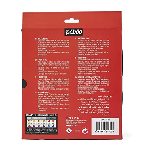 Pébéo - Fine Oil XL 24 x 12ML Set - Silver Oil Painting - Pébéo Oil Painting - Set 24 x 12ML Set - size: 1 Count (Pack of 1)