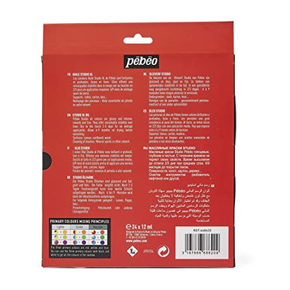 Pébéo - Fine Oil XL 24 x 12ML Set - Silver Oil Painting - Pébéo Oil Painting - Set 24 x 12ML Set - size: 1 Count (Pack of 1)