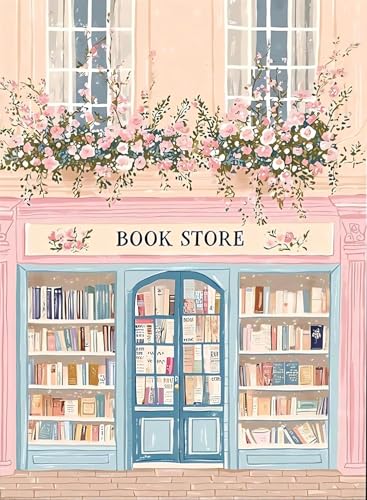 Square Diamond Art Kits for Adults Cute Diamond Painting Kit for Beginner | Pink Book Shop 5D DIY Square Diamond Dots Full Drill Crafts for Gem Art Dot Art for Adults Home WallDecor 12x16 inch - color: DP03063, size: Square diamond painting