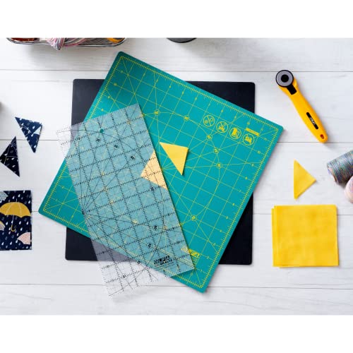 OLFA 12x12" 360-Degree Rotating Cutting Mat (RM-12S) - Self-Healing, Green - size: 12"L x 12"W