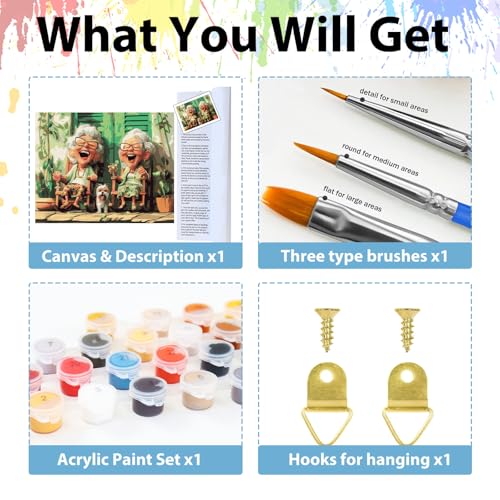 Paint by Numbers Kit for Adults, Adult Paint by Number Kits 16x20 Inch - color: Grandma