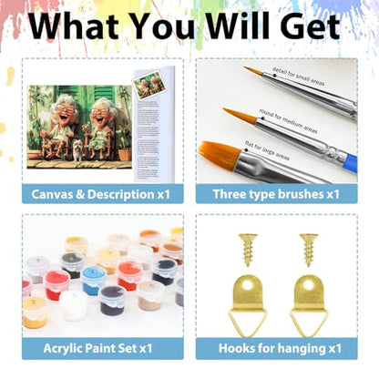 Paint by Numbers Kit for Adults, Adult Paint by Number Kits 16x20 Inch - color: Grandma