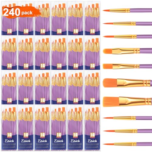 ESRICH 240PCS Paint Brushes, Paint Brush for Acrylic Painting - color: Purple, size: 240