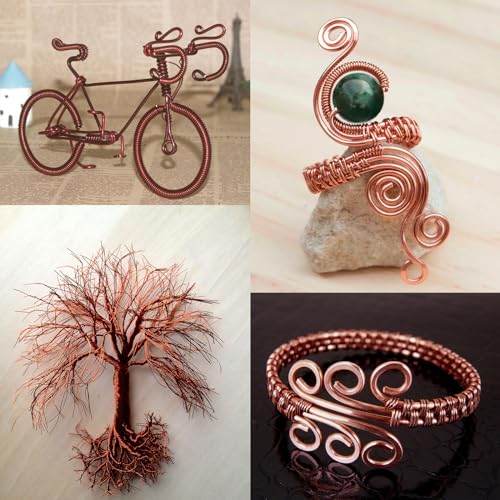 95FT 14 Gauge Bendable Copper Aluminum Craft Wire for Jewelry Making Craft | 2mm Thick Soft Metal Sculpting Aluminum Armature Wire Roll Bulk for DIY Craft - color: Copper, size: 14 Gauge