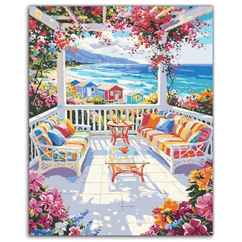 ZTOTZ Paint by Numbers with Landscape Flower Paint by Numbers Kit for Adults Beginner - color: B-007-landscape