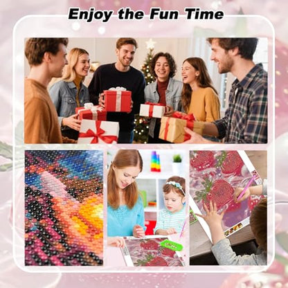 AIBOERL Diamond Art Kits for Adults,Strawberries Diamond Painting | Round Drill Strawberries Diamond Painting for Beginners DIY Rhinestone 5D Diamond dots(Gemstone Craft)Wall Art Gift 12x16IN - color: DP03566