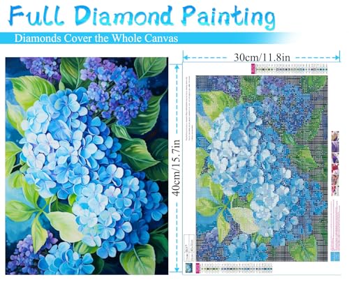 MRMIOOM 5D Hydrangea Diamond Art Kits for Adults, Flowers Diamond Painting Kits for Adults, DIY Full Drill Diamond Painting Flower Gem Art and Crafts 12x16 inch - color: D017-US