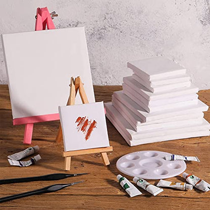 12 Pcs Mini Stretched Canvas for Painting, 3/4/5/6 Inch Blank Profile Square Painting Canvas Small Professional Paint Canva for Kids and Art Supplies for Acrylics, Oils - size: 3 Inches, 4 Inches, 5 Inches, 6 Inches