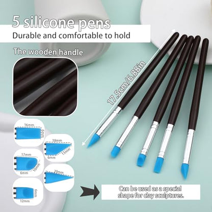Silicone Sculpting Tools, Pottery Tools, Clay Tools, Clay Sculpting Tools | Clay Tools Sculpting with 15 PCS Modeling Dotting Tool, Embossing Tool for Modeling, Nail, Painting - color: Color A