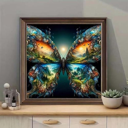 SHICERNHJ Butterfly Diamond Painting Kits for Adults,5D Landscape Diamond Art Kits,DIY Full Drill Diamond Painting Kits Arts and Crafts for Adults Home Wall Deco 14 x 14 Inch - color: SH139