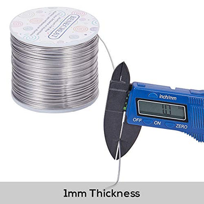 BENECREAT 18 Gauge 492 Feet Tarnish Resistant Aluminum Wire Primary Color for Jewelry Beading Craft Sculpting Model Skeleton - size: 18 Gauge (1mm)