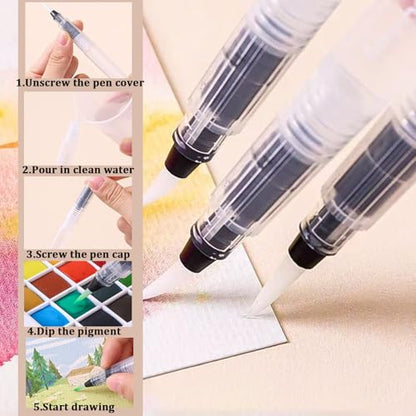 Mini Watercolor Paint Travel Set 12 Colors Portable Pocket Palette - color: 8 Grids