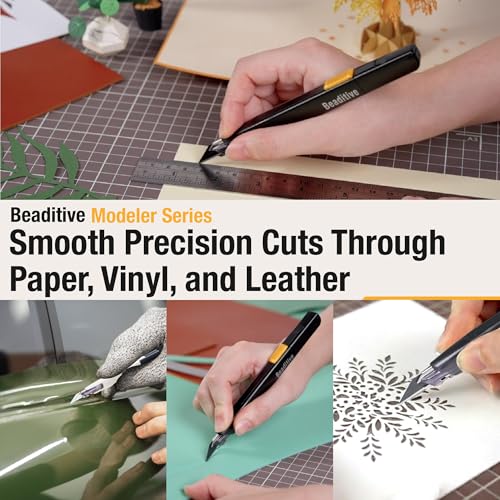 High Precision Detail Craft Knife with 10 Blades - 30 Degree Blade Utility Knife - Art, Craft, Model Making (1 Black Knife, 10 Black Blades) - style: 1 Black Knife, 10 Black Blades