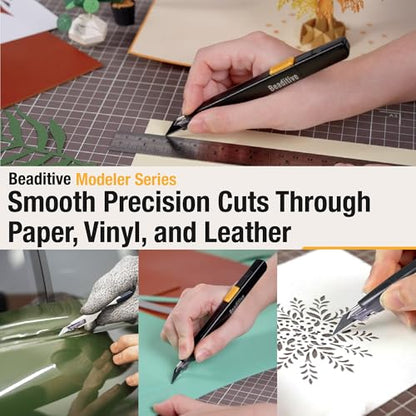 High Precision Detail Craft Knife with 10 Blades - 30 Degree Blade Utility Knife - Art, Craft, Model Making (1 Black Knife, 10 Black Blades) - style: 1 Black Knife, 10 Black Blades