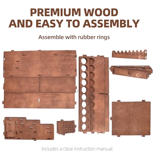 OPHIR 50 Holes Wooden Paint Holder Rack for Model Paints, Painting Brushes - size: 1.42"-50 Holes