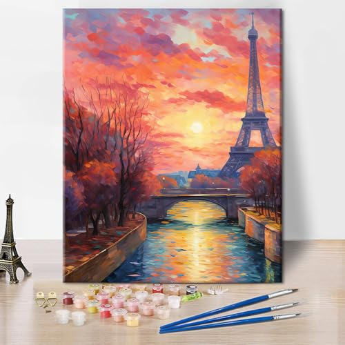 TUMOVO Landscape Paint by Numbers for Adults Eiffel Tower - color: Tower