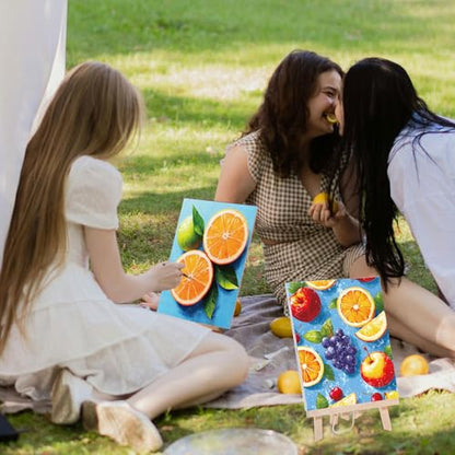 Sherr 24 Pcs Pre Drawn Canvas for Painting Adult Pre Printed Canvas Bulk Sip and Paint Kit Stretched Panels Paint Set for Theme Valentine Painting Night Party Favor(Fruit,8 x 10 Inch) - size: 8 x 10 Inch, style: Fruit