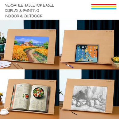 MEEDEN Extra Large(20"x 30") Wooden Tabletop Easel for Painting, 5-Position Adjustable Drawing & Sketching Board, Portable Beechwood Desktop Art Easel Stand for Adults, Artists, Beginners & Student - size: Extra Large（30 L * 20W）