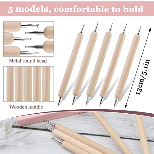 LOKUNN 14 Pcs Dotting Tools Embossing Tool Dotting Tools Set Rock Painting | Mandala Dot Painting Tools Ball Styluses with Box, Ball Tip Clay Tools, Pottery Clay Modeling Embossing Nail Art - size: 14 PCS