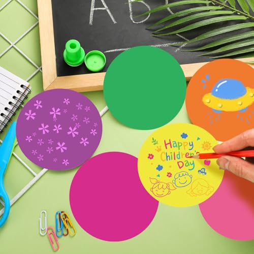 Geyee Circle Cutouts Bulletin Board Classroom Decor Assorted Color,5.5 Inch | Die-cut Shapes, Paper Rounds for Office Chalkboard Walls, Multicolor Accents in Teacher Crafts, Ready to Use Decor - size: 5.5 Inch